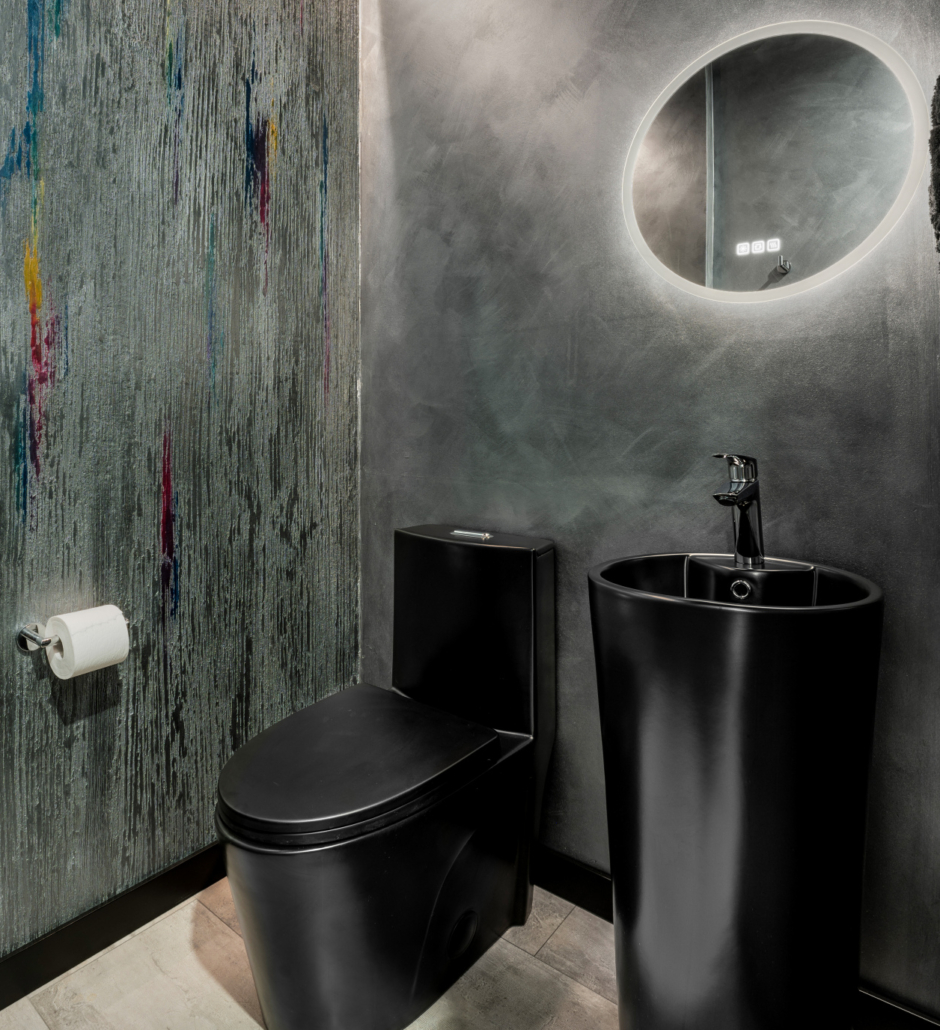 powder room with luxury finishes